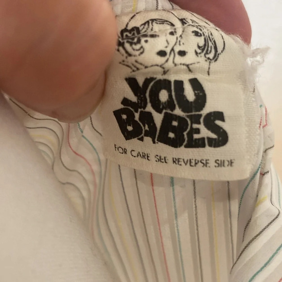 Vintage 80’s Silky Structured Candy Pinstriped Button Up Blouse, Small - Picture 4 of 6